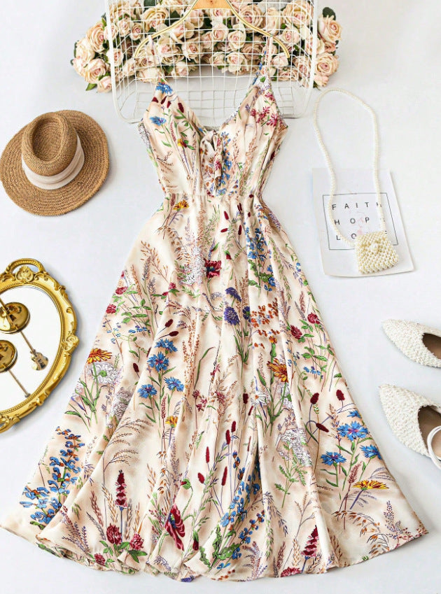 AUREEN™ – Floral Print A-Line Summer Dress