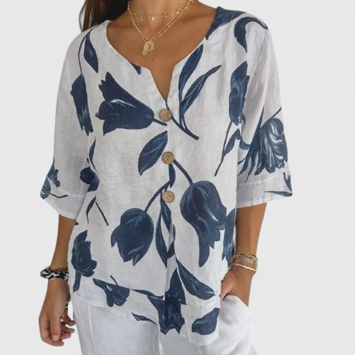 Annie | Elegant Floral Print Blouse