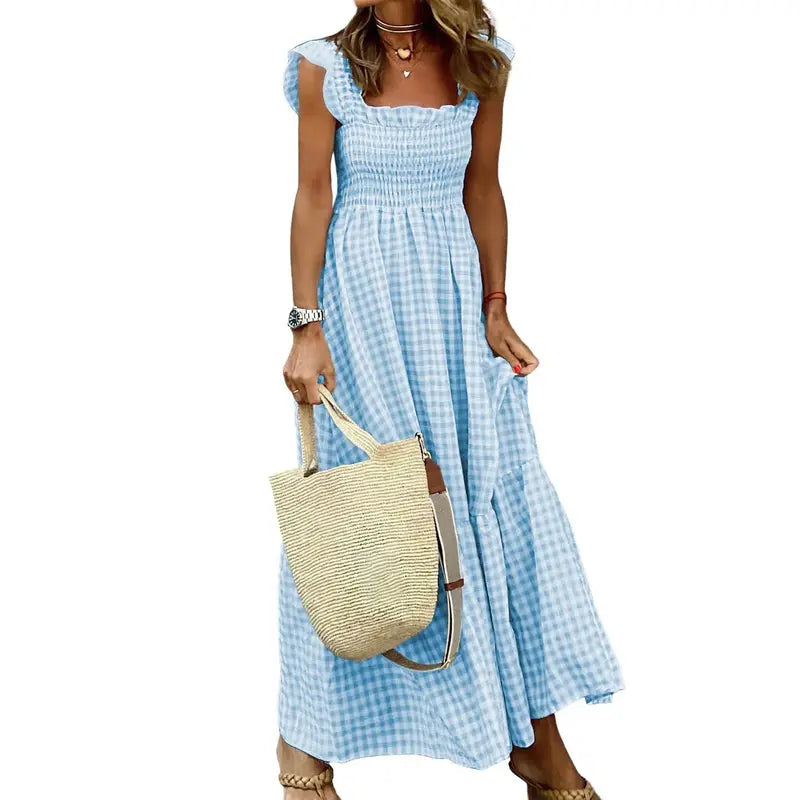 TAYLOR™ – Casual Plaid Flowy Maxi Summer Dress