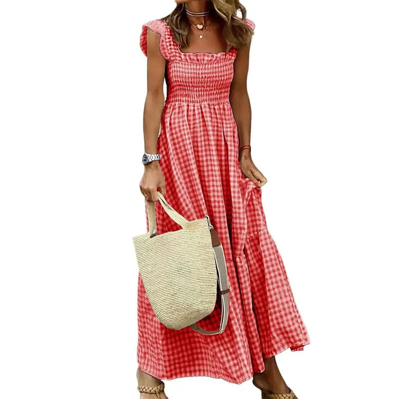 TAYLOR™ – Casual Plaid Flowy Maxi Summer Dress