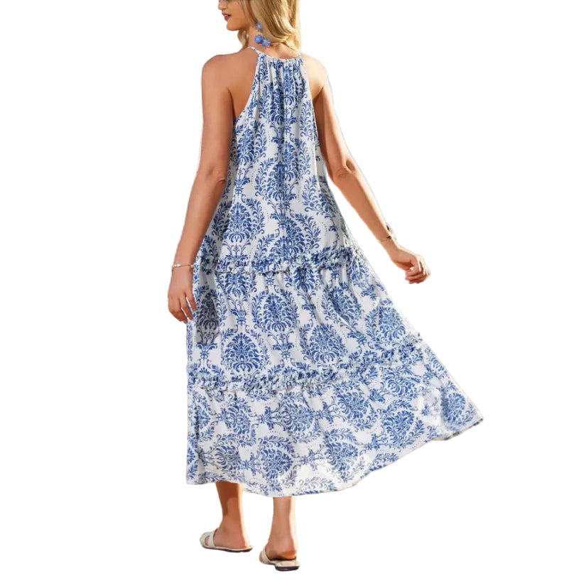 CATHY™ – Stylish Floral Halter Maxi Summer Dress