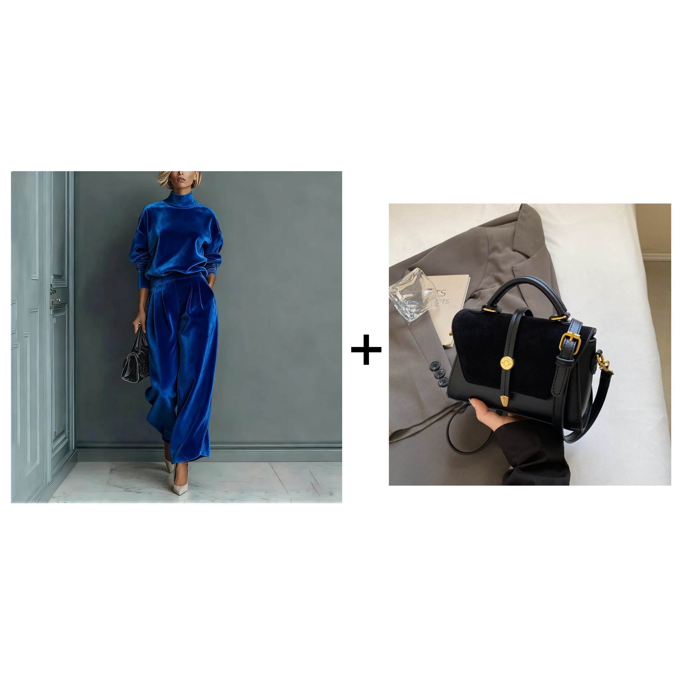 Women's Leisure Set Warm Top & Wide Pants 2 Piece