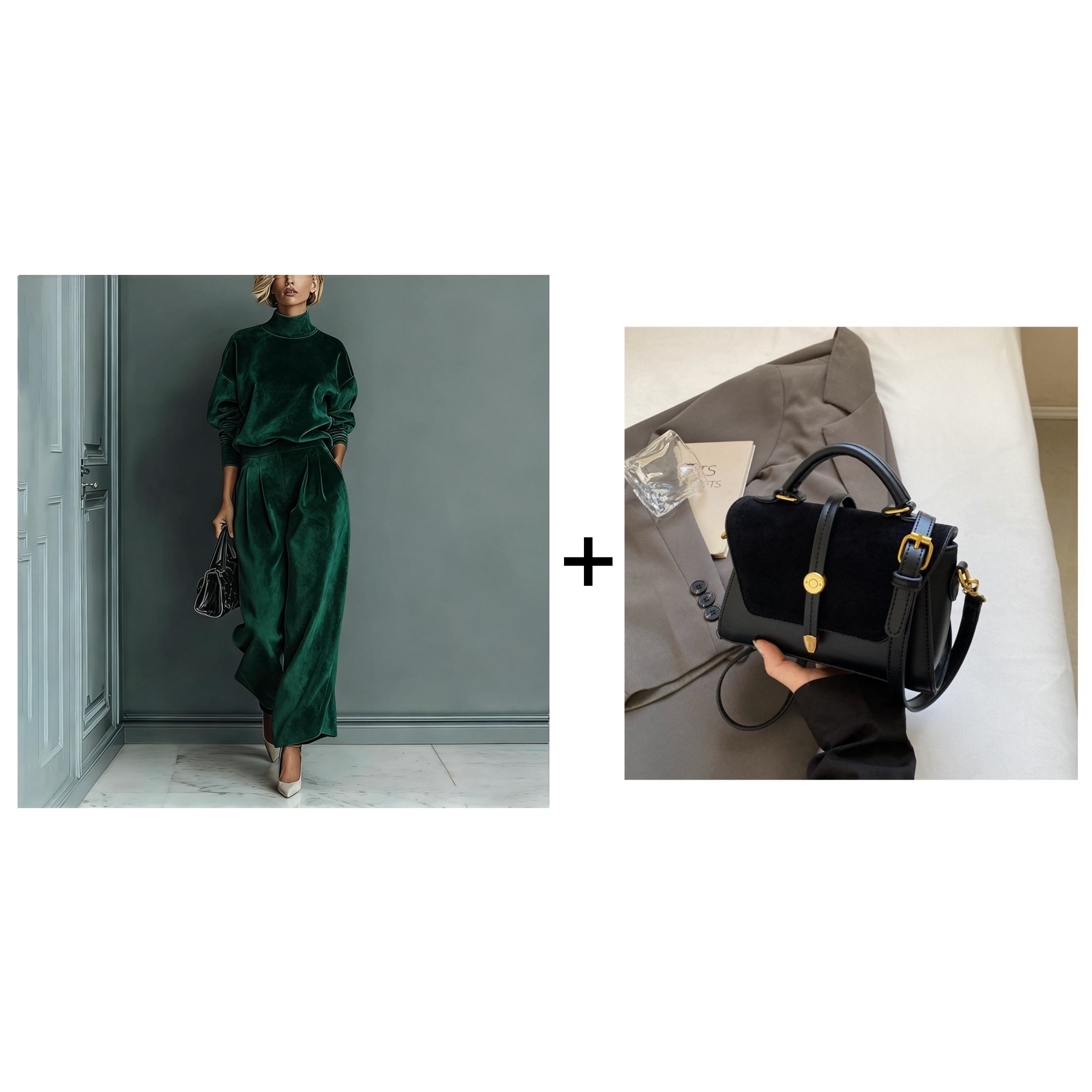 Women's Leisure Set Warm Top & Wide Pants 2 Piece