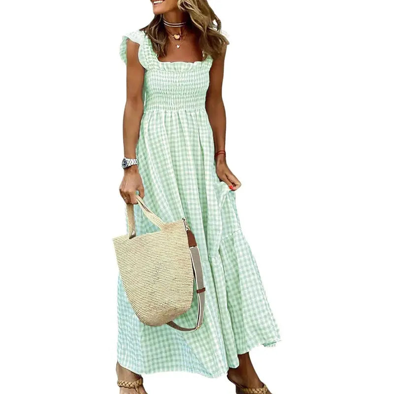 TAYLOR™ – Casual Plaid Flowy Maxi Summer Dress